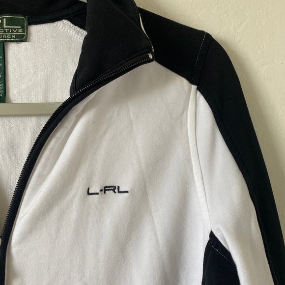 L-RL Ralph Lauren Active Womens Sweater Athleisure Size M Colorblock Zip Up - Picture 3 of 13
